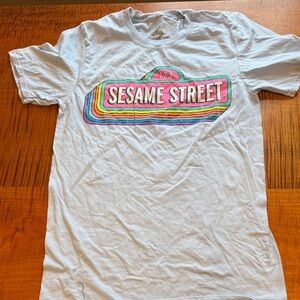 Sesame Street White Tee with Colorful Logo